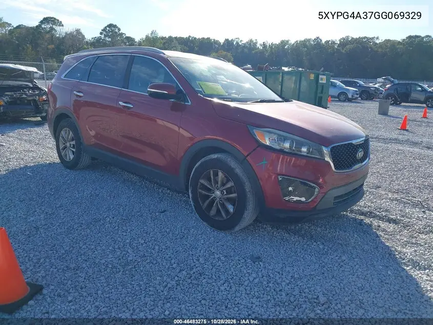 KIA SORENTO 2016, VIN 5XYPG4A37GG069329