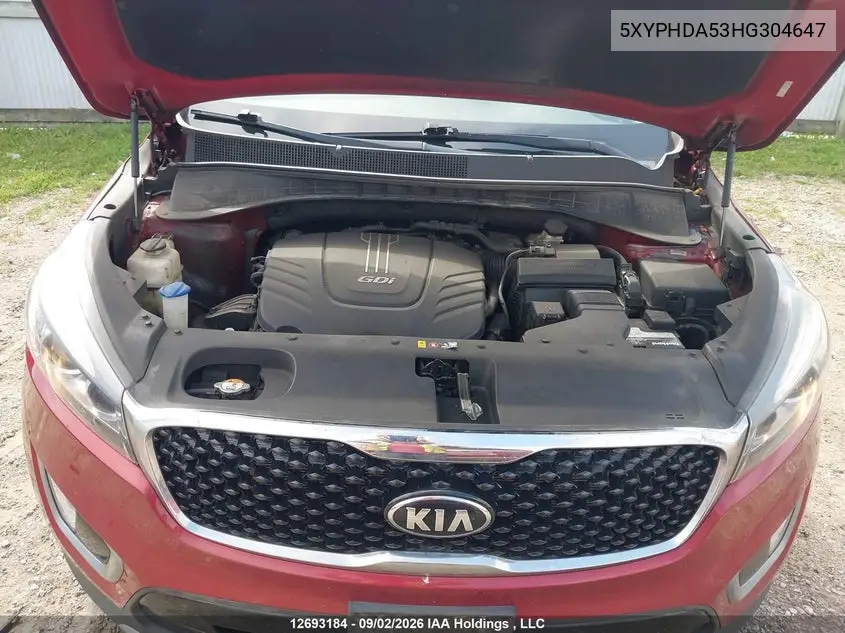 2017 KIA SORENTO VIN 5XYPHDA53HG304647 — фото 10