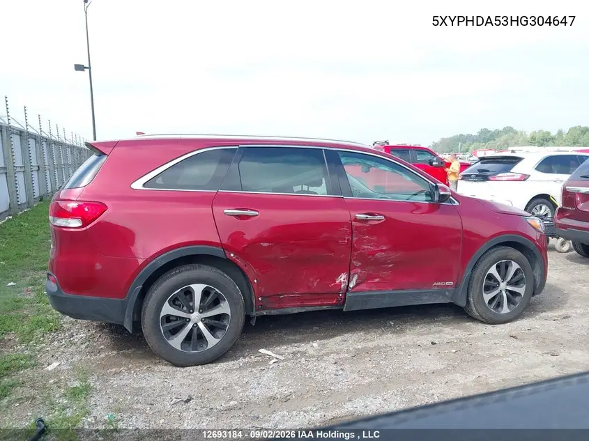 2017 KIA SORENTO VIN 5XYPHDA53HG304647 — фото 13