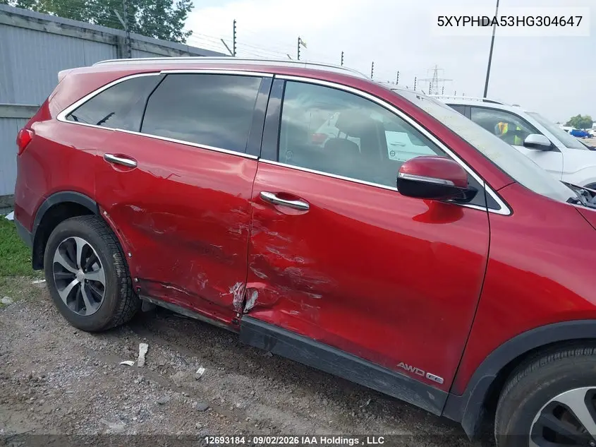 2017 KIA SORENTO VIN 5XYPHDA53HG304647 — фото 6