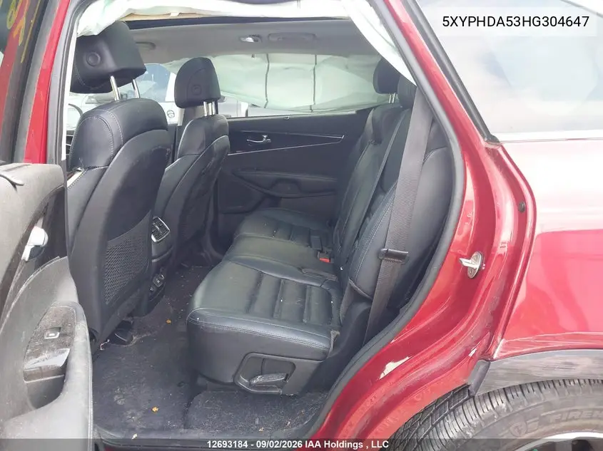 2017 KIA SORENTO VIN 5XYPHDA53HG304647 — фото 8