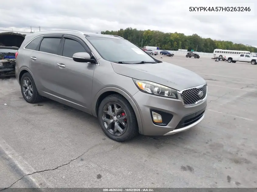 KIA SORENTO 2017, VIN 5XYPK4A57HG263246