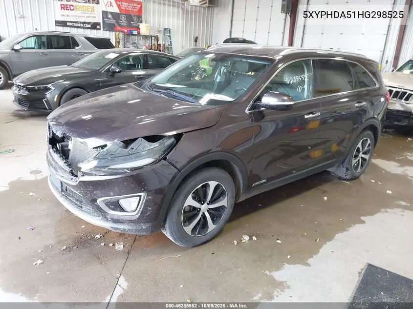 2017 KIA SORENTO VIN 5XYPHDA51HG298525 — фото 2