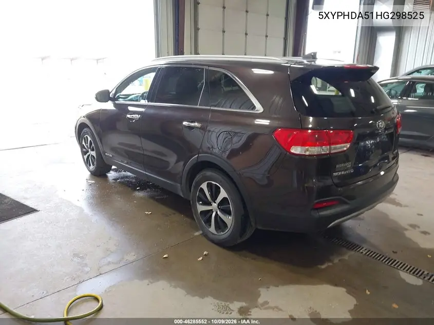2017 KIA SORENTO VIN 5XYPHDA51HG298525 — фото 3