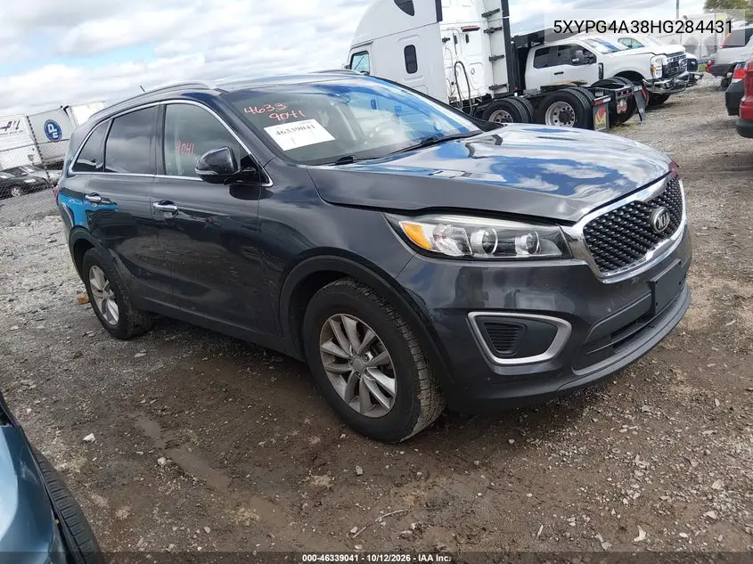 KIA SORENTO 2017, VIN 5XYPG4A38HG284431