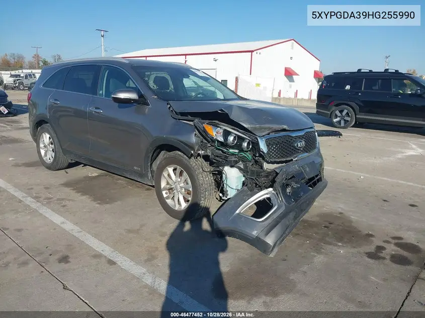 KIA SORENTO 2017, VIN 5XYPGDA39HG255990