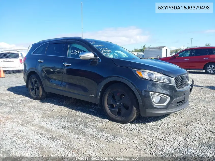 KIA SORENTO 2018, VIN 5XYPGDA16JG379493