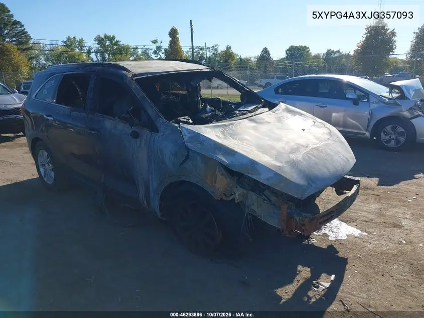 KIA SORENTO 2018, VIN 5XYPG4A3XJG357093
