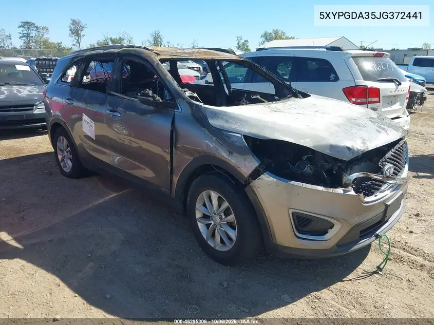 KIA SORENTO 2018, VIN 5XYPGDA35JG372441