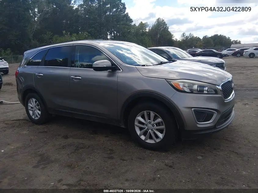 KIA SORENTO 2018, VIN 5XYPG4A32JG422809