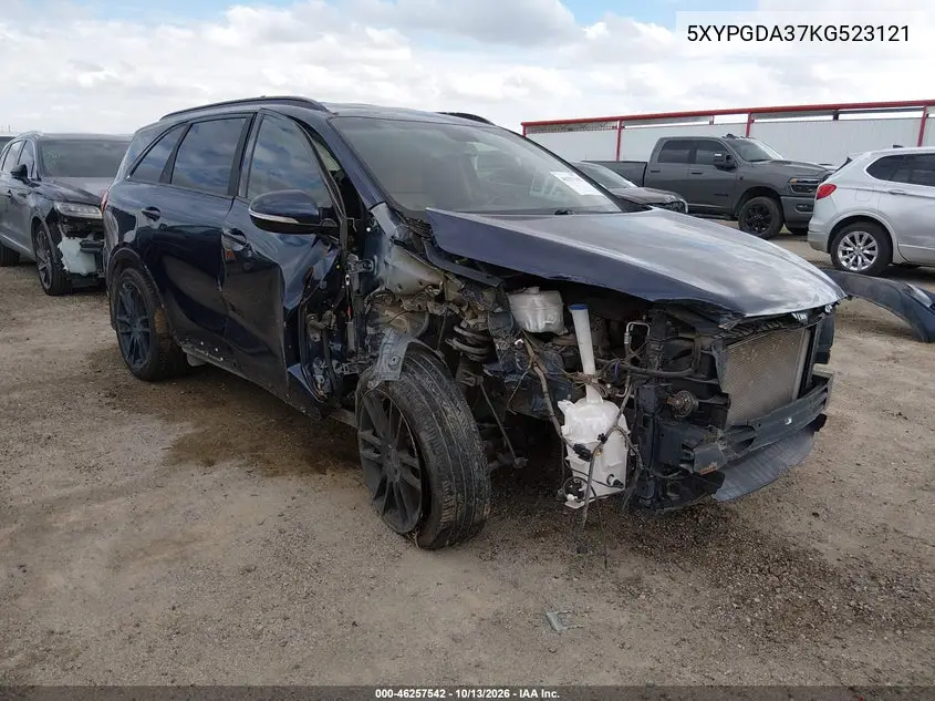 KIA SORENTO 2019, VIN 5XYPGDA37KG523121