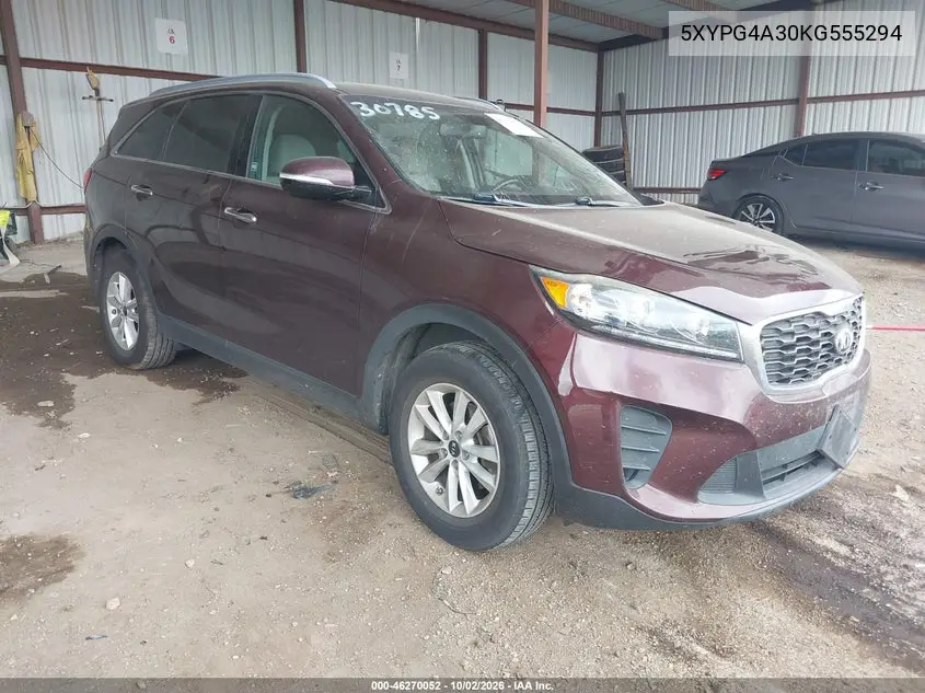 KIA SORENTO 2019, VIN 5XYPG4A30KG555294