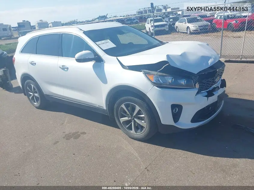 KIA SORENTO 2019, VIN 5XYPHDA55KG444853