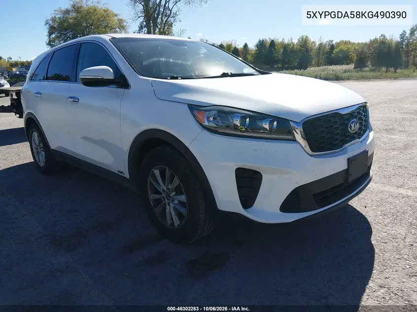 KIA SORENTO 2019, VIN 5XYPGDA58KG490390