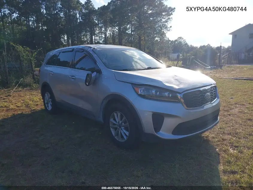 KIA SORENTO 2019, VIN 5XYPG4A50KG480744
