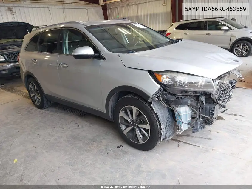 KIA SORENTO 2019, VIN 5XYPHDA56KG453559