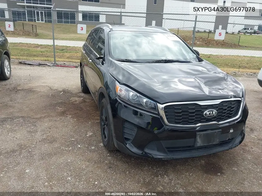 KIA SORENTO 2020, VIN 5XYPG4A30LG697078