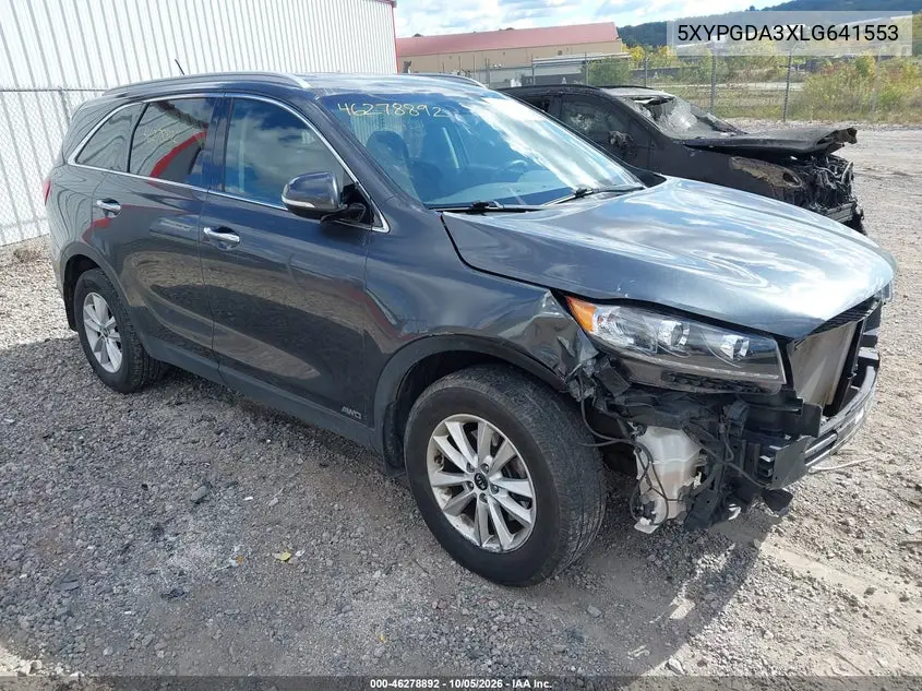 KIA SORENTO 2020, VIN 5XYPGDA3XLG641553