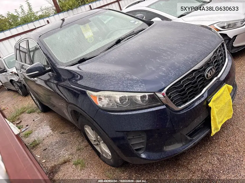 KIA SORENTO 2020, VIN 5XYPG4A38LG630633