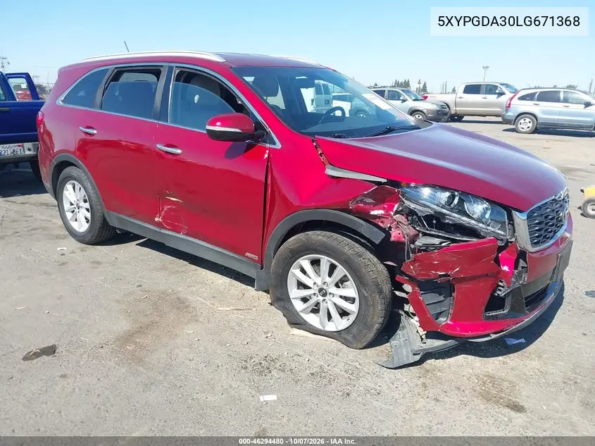 KIA SORENTO 2020, VIN 5XYPGDA30LG671368