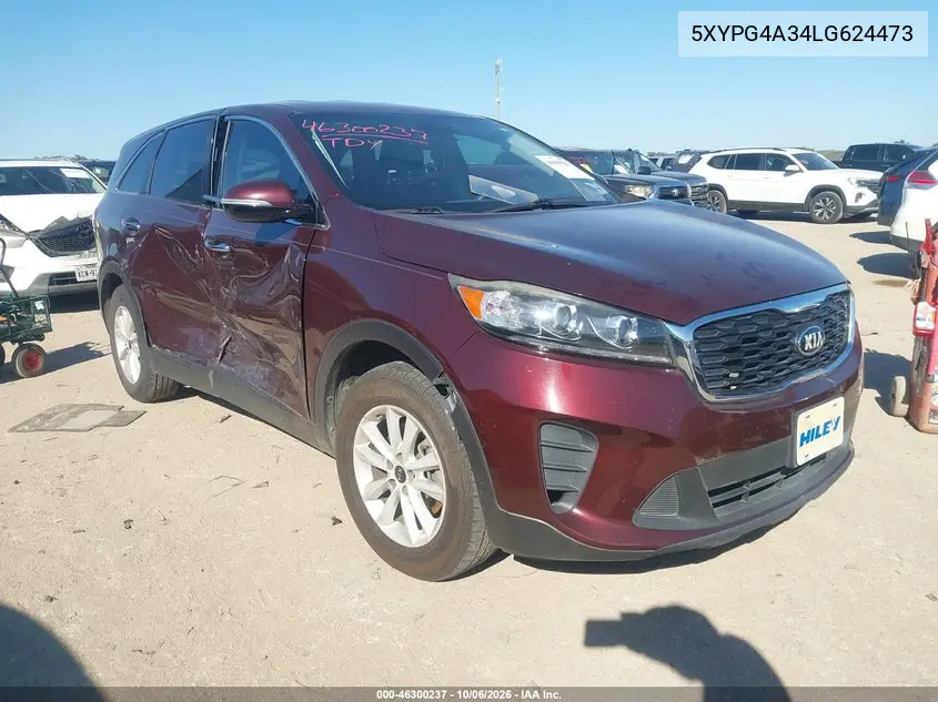 KIA SORENTO 2020, VIN 5XYPG4A34LG624473