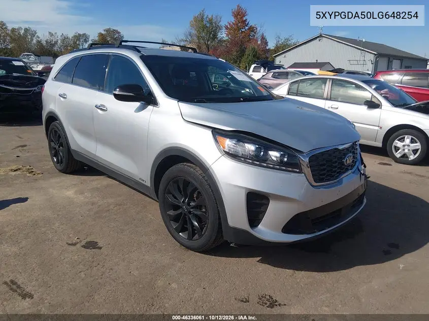 KIA SORENTO 2020, VIN 5XYPGDA50LG648254