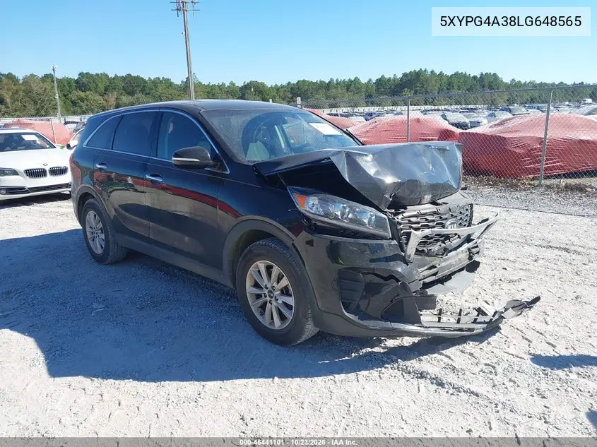 KIA SORENTO 2020, VIN 5XYPG4A38LG648565