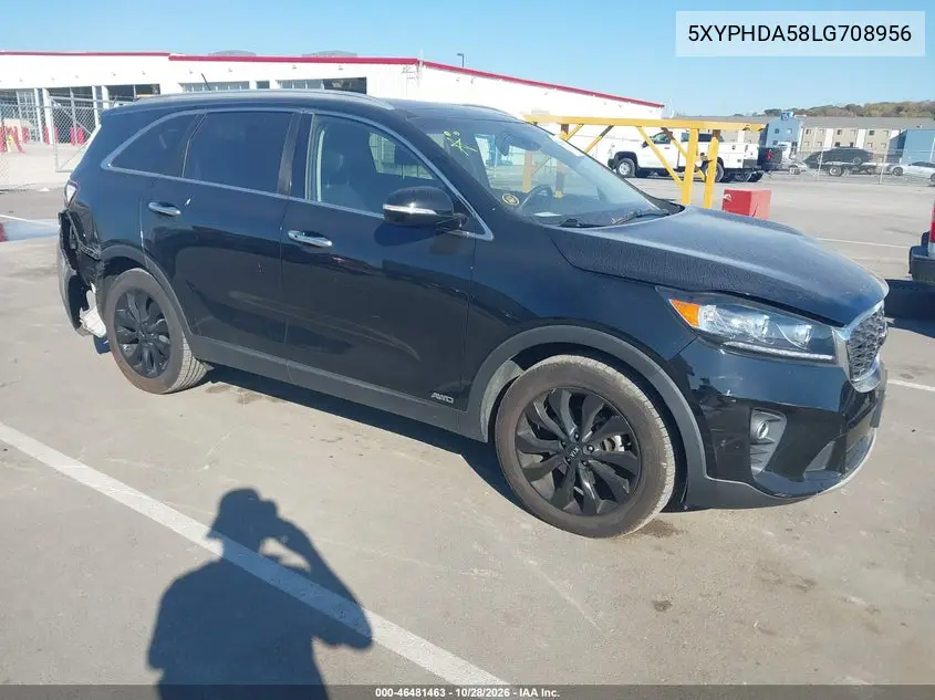 KIA SORENTO 2020, VIN 5XYPHDA58LG708956