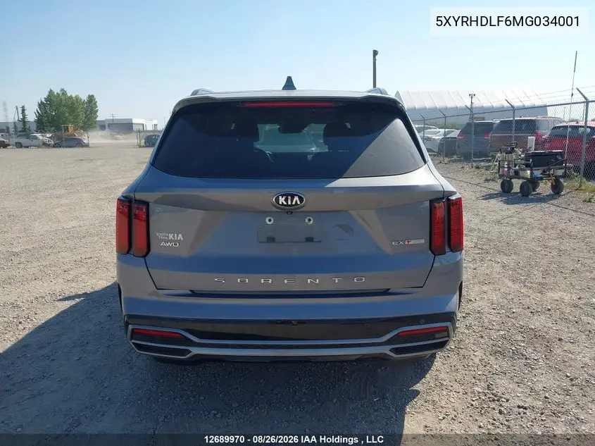 2021 KIA SORENTO VIN 5XYRHDLF6MG034001 — фото 16