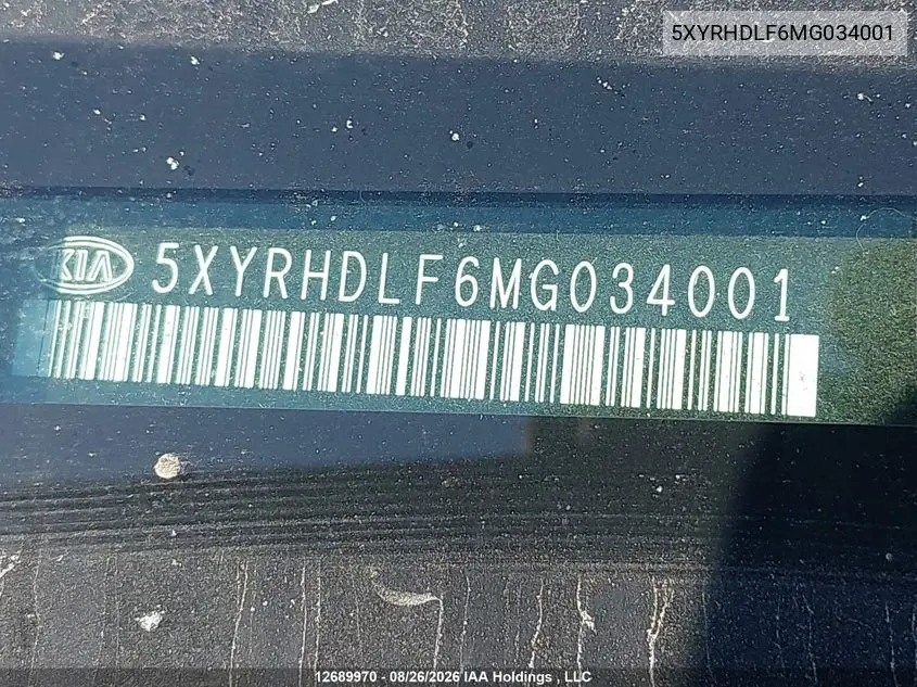 2021 KIA SORENTO VIN 5XYRHDLF6MG034001 — фото 18