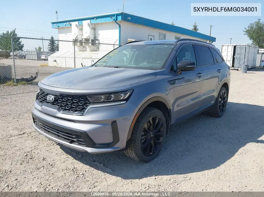 2021 KIA SORENTO VIN 5XYRHDLF6MG034001 — фото 2