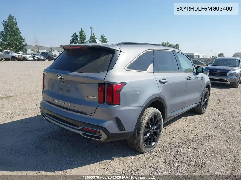 2021 KIA SORENTO VIN 5XYRHDLF6MG034001 — фото 4