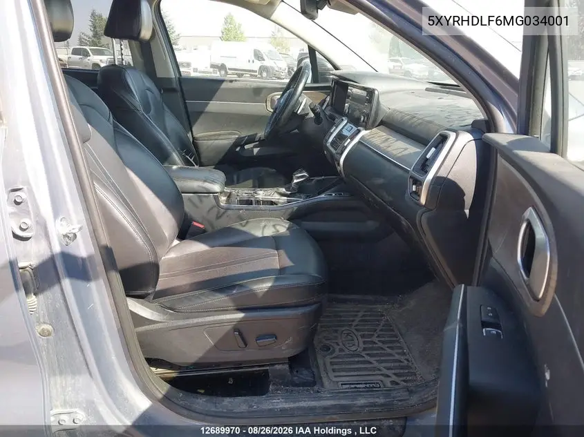 2021 KIA SORENTO VIN 5XYRHDLF6MG034001 — фото 5