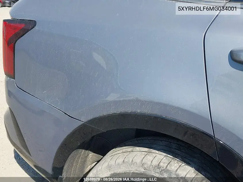 2021 KIA SORENTO VIN 5XYRHDLF6MG034001 — фото 6