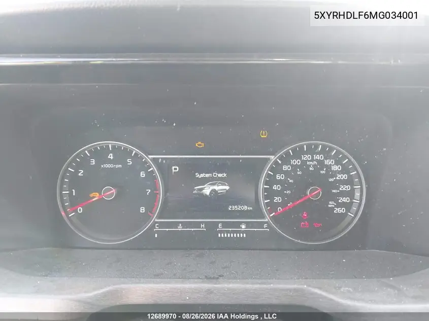2021 KIA SORENTO VIN 5XYRHDLF6MG034001 — фото 7