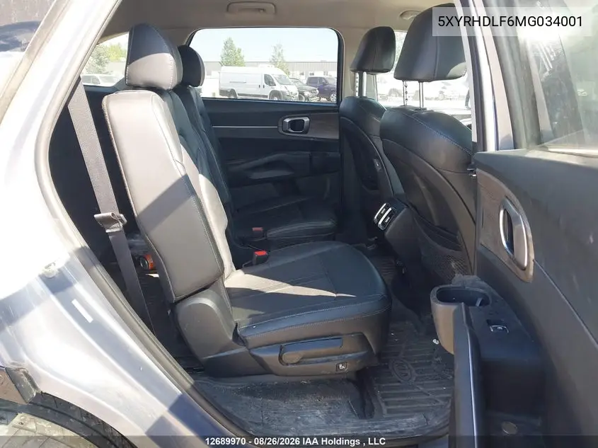 2021 KIA SORENTO VIN 5XYRHDLF6MG034001 — фото 8