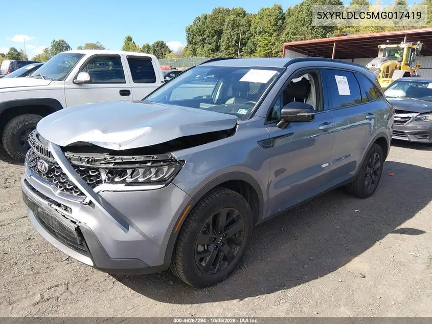 2021 KIA SORENTO VIN 5XYRLDLC5MG017419 — фото 2