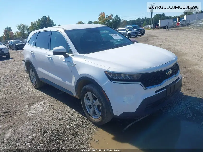 KIA SORENTO 2021, VIN 5XYRGDLC8MG038690