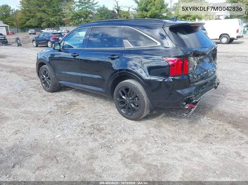 2021 KIA SORENTO VIN 5XYRKDLF7MG042836 — фото 3