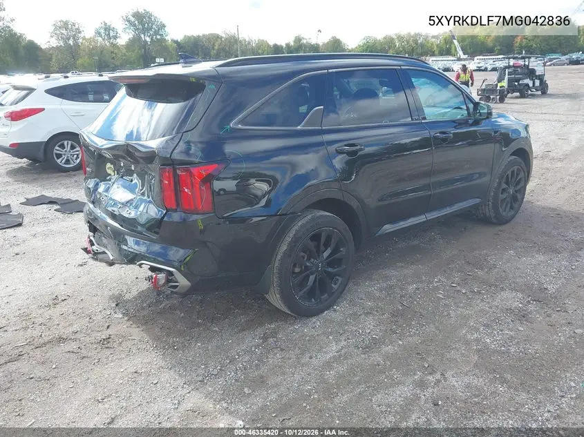 2021 KIA SORENTO VIN 5XYRKDLF7MG042836 — фото 4