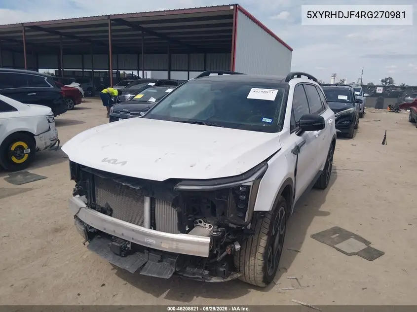 2024 KIA SORENTO VIN 5XYRHDJF4RG270981 — фото 2