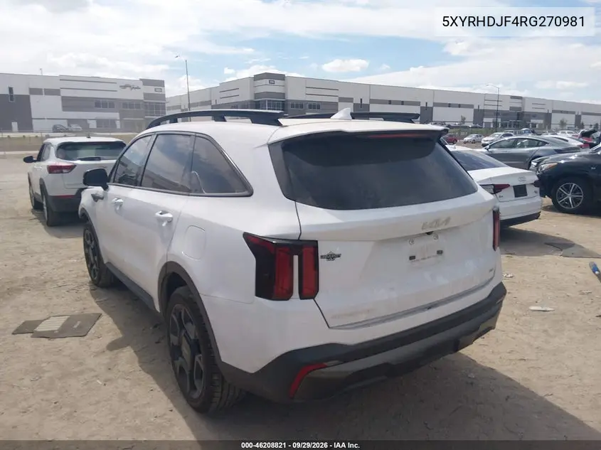 2024 KIA SORENTO VIN 5XYRHDJF4RG270981 — фото 3
