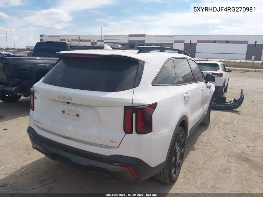 2024 KIA SORENTO VIN 5XYRHDJF4RG270981 — фото 4