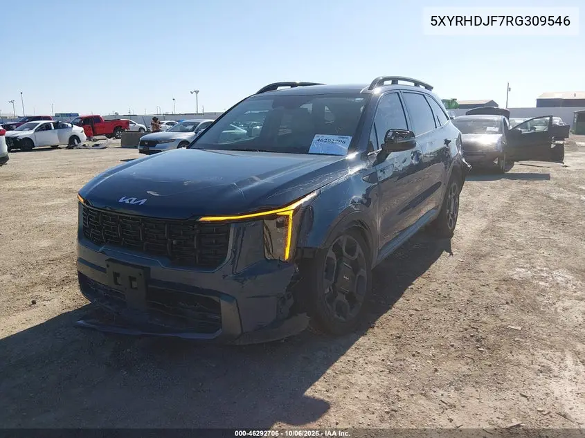 2024 KIA SORENTO VIN 5XYRHDJF7RG309546 — фото 2