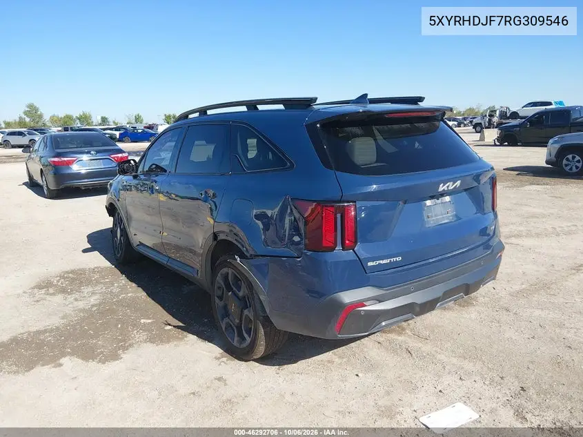 2024 KIA SORENTO VIN 5XYRHDJF7RG309546 — фото 3