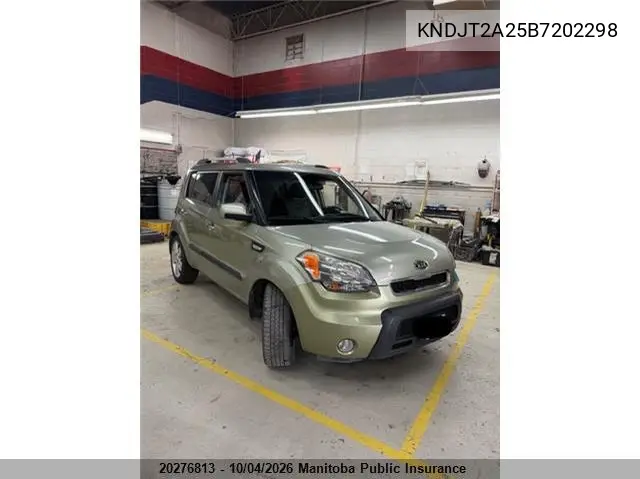 KIA SOUL 2011, VIN KNDJT2A25B7202298