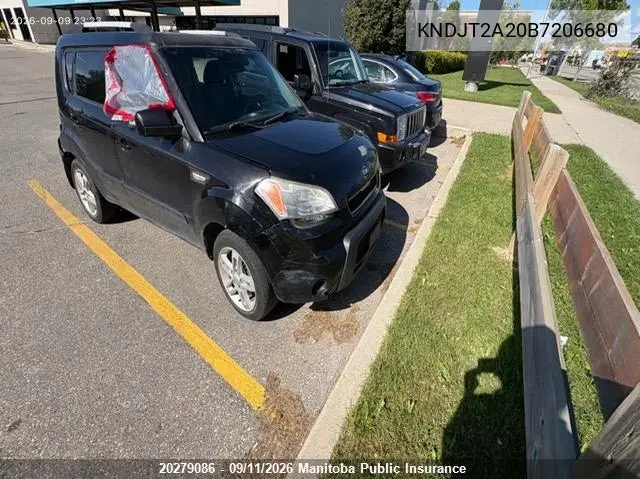 KIA SOUL 2011, VIN KNDJT2A20B7206680