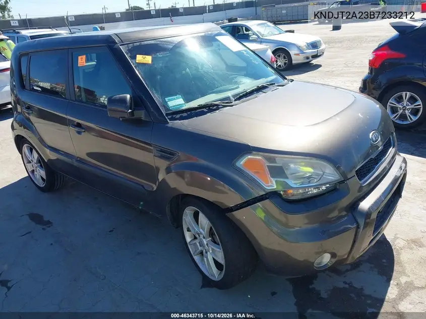 KIA SOUL 2011, VIN KNDJT2A23B7233212