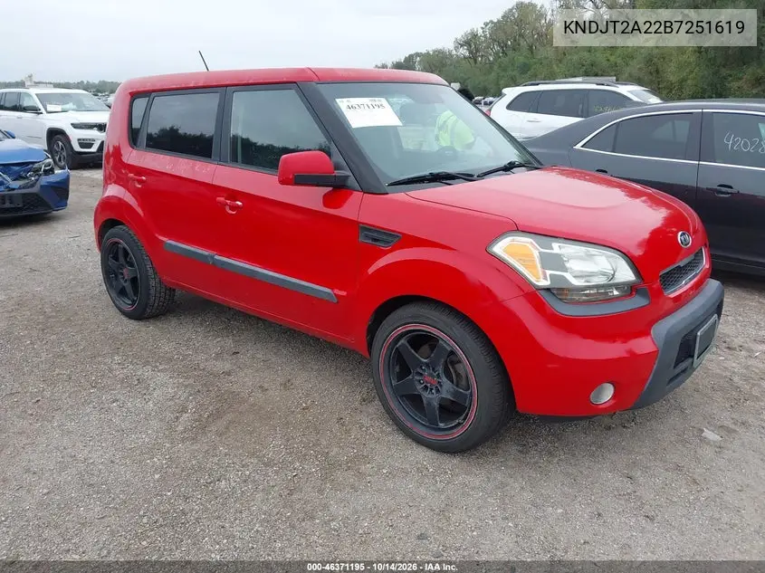 KIA SOUL 2011, VIN KNDJT2A22B7251619
