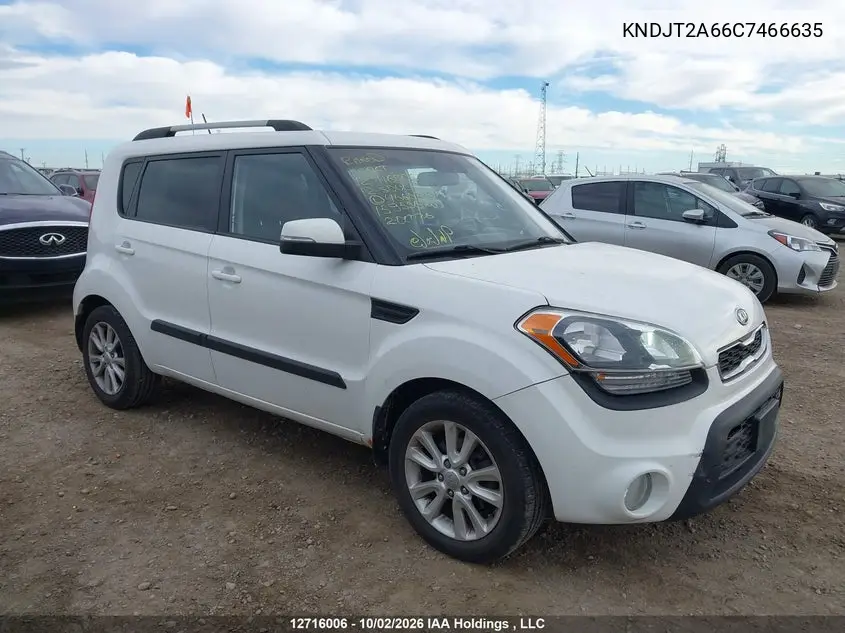KIA SOUL 2012, VIN KNDJT2A66C7466635